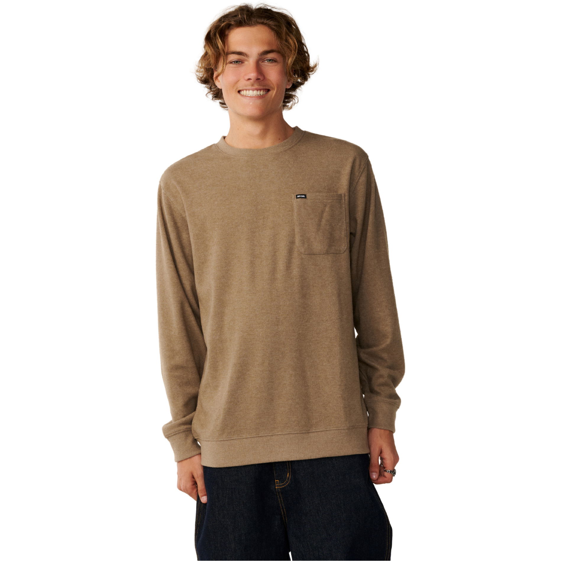 2026 Rip Curl Grid Crew Sweatshirt 070MFL - Walnut